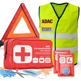 POWR Car Erste-Hilfe-Set 3 in 1 Set Auto Erste Hilfe Kit - KFZ-Verbandskasten Warnweste 2025, (1 St), Komplettes KFZ Erste Hilfe Set