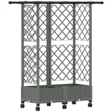 vidaXL Hochbeet mit Rankgitter und Dach 124 x 40 x 127 cm Hellgrau