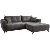 MID.YOU Ecksofa Cord 4-Sitzer Grau