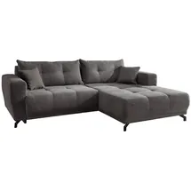 MID.YOU Ecksofa Cord 4-Sitzer Grau