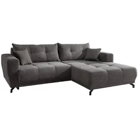 MID.YOU Ecksofa Cord 4-Sitzer Grau