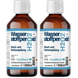 Oralflora Mundspülung H2O2 Wasserstoffperoxid 0,1% alkoholfrei 500 ml