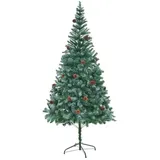 vidaXL Künstlicher Weihnachtsbaum mit Tannenzapfen grün 210 cm