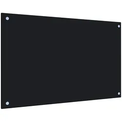 DELUKE® Küchenrückwand Glas - 80x50cm Schwarz Wandverklediung Küche Wandschutz Spritzschutz Herdspritzschutz Glasplatte Rückwandküche Küchenwand