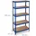 Relaxdays Schwerlastregal 5 Ebenen Stahl 180 x 90 x 45 cm blau
