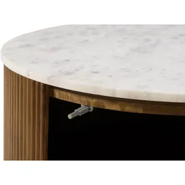MASSIVMOEBEL24.DE Couchtisch rund Braun Mangoholz 80 x 80 x 45 cm