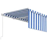 vidaXL Markise Manuell Einziehbar mit Rollo 5x3 m Blau und Weiß