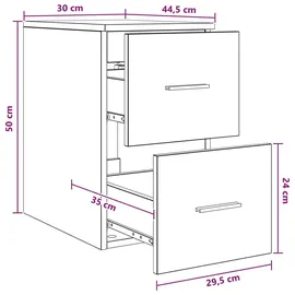vidaXL Badezimmerschrank Inzwischen 30 x 44,5 x 50 cm Braun