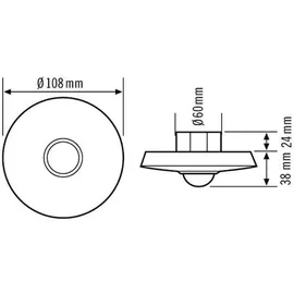 ESYLUX Deckenbewegungsmelder UP, 360 Grad MD-C 360i/8 MIC