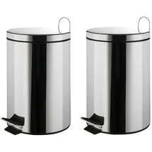 Home4You Kosmetikeimer 2er Set, Edelstahl - mit Kunststoffeinsatz - 12 Liter - 2er Set