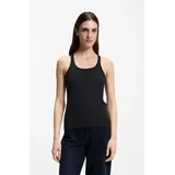 Boss ORANGE Ripptanktop Epetite Premium Damenmode Slim Fit mit Logostickerei schwarz M (38)