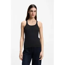 Boss ORANGE Ripptanktop Epetite Premium Damenmode Slim Fit mit Logostickerei schwarz M (38)