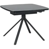 Novel Esstisch, Grau, Schwarz, Keramik, Holzwerkstoff, quadratisch, Rundrohr, 90x76x90-130 cm, ausziehbar, Esszimmer, Tische, Esstische, Esstische quadratisch