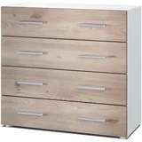 Vladon Pavos V1 76 x 72 x 35 cm Weiß matt / Eiche