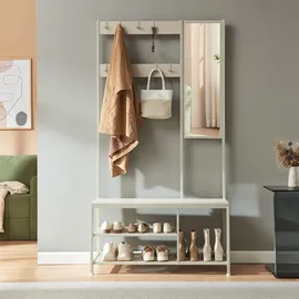 [en.casa] Napinerg Garderobenständer 185x98x34 cm Sandfarben