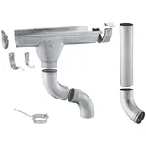 Zambelli Dachrinnen Komplettset 4m 250/ 8 teilig Zink Silber für Gartenhaus