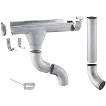 Zambelli Dachrinnen Komplettset 4m 250/ 8 teilig Zink Silber für Gartenhaus