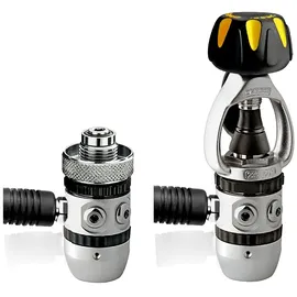 Cressi Atemregler-Set AC2 Compact Mit Octopus XS – Erste Stufe Kolbengesteuert – INT Anschluss – Leichtes und Ergonomisches Design