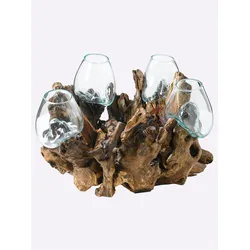 Kerzenhalter HEINE HOME, beige (natur), B:50cm H:30cm T:50cm, Kerzenhalter