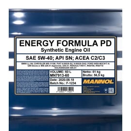 Mannol Energy Formula PD 5W-40 7913 60 l