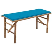 VidaXL Klappbare Gartenbank mit Auflage 118 cm Bambus
