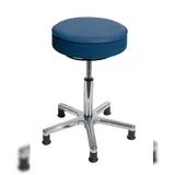PROREGAL Drehhocker Indianapolis High | Sitzhöhe 54-72cm | Ø 53cm | Tragfähigkeit 110kg | Kunstleder-Sitz | Aluminium-Fußkreuz mit Gleiter | Lichtblau