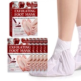 Fußmaske Hornhaut Socken 5 Paar - Hornhaut Entfernung Fussmaske, Feuchtigkeitsspendende Fußmaske Fruchtsäuren, Hornhautentferner Socken für trockene Füße und rissige Fersen - Natürlich Fußpflege