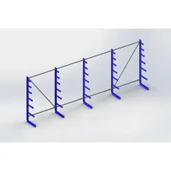 L.gutreg. eins. 5x6 Arme 2000x5400x500mm Stahl geschw. 1080kg/Feld 150kg/Fach - enzianblau