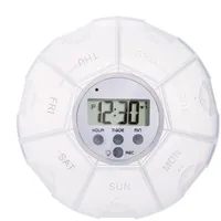 Automatischer Tablettenspender, Elektronische Tablettenbox Mit Einem Timer, Alarm Und LED-Leuchte, Transparent Deckel Pillenspender 7 Fächer Elektronischer Medikamenten-Organizer Für Rezepte Vitamine