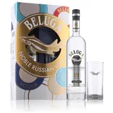 Beluga Noble Russian Vodka 40% Vol. 0,7l in Geschenkbox mit Highball-Glas