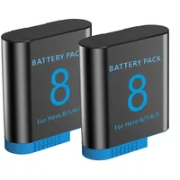 TQTHL 2er-Pack Hero 8-Akku kompatibel mit GoPro Hero 8/7/6/5/2018 Black
