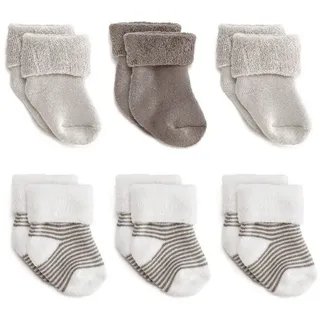LaLoona Erstlingssocken 6er Pack Baby Söckchen mit Umschlag - Gr. 0 - 3 Monate) - Natur