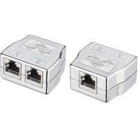 kwmobile 2X RJ45 Netzwerkkabel Splitter - Netzwerk LAN-Splitter Set - LAN-Kabel Verteiler Adapter - RJ45 Buchse auf 2X RJ45 Ethernet Buchse