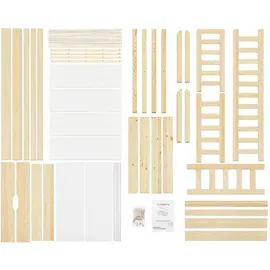 Juskys Kinderbett Marli 80 x 160 cm Kiefer massiv natur beige