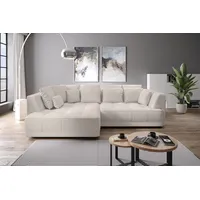 werk2 Ecksofa WERK2 "Tiga, Komfortsofa mit elekt. Auszugsfunktion, bequem, L-Form", beige, B:207cm H:72cm T:286cm, 100% Polyester, Sofas, Ecksofa, Pure Wohlfühlgarantie: Ausziehbare Sitztiefe, XXL-Ottomane & Kissen.
