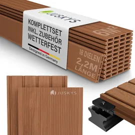Juskys WPC Terrassendielen 220 cm teak