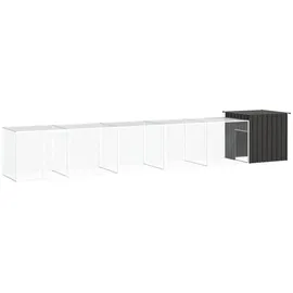 vidaXL Hühnerkäfig Anthrazit 600x91x100 cm Verzinkter Stahl