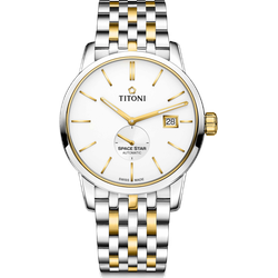 Titoni Herren SpaceStar 83638 SY-606 - silber,-,Gelbgold - 40mm