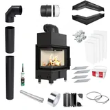 Kamineinsatz Kaminofen KRATKI FLOKI S Links Leistung 8kW KOMPLETTSET zum EINBAU