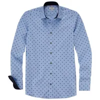 OLYMP Trachtenhemd Level Five body fit mit Brezelprint blau 37