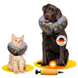 Halskrause Hund & Katze, Hundekragen Leckschutz, Halskragen weich nach OP, Schutzkragen Verschiedene Größen, Kragen für Hunde und Katzen (L)