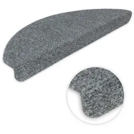 Kettelservice-Metzker Stufenmatten Ramon MW Halbrund | in verschiedenen Set Varianten | 65x21x3,5cm | Grau 18 Stück