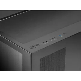 Mars Gaming MCV4 Schwarz, Custom XXL E-ATX Gaming Tower, Rahmenloses Front und Seitenfenster Gehärtetem Glas, Modularer Doppelkammerrahmen