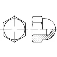 Industrial Quality Supplies DIN 1587 Sechskant-Hutmutter, hohe Form, MS