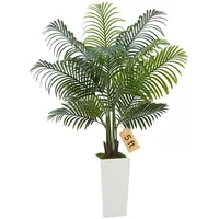 Vevor Künstliche Areca-Palme, 1,52 m, künstliche Tropische Palmenpflanzen mit weißem Pflanzgefäß, Kunstseidenpflanze im Topf, Kunstbaum für Veranden, Wohnzimmer, Terrassen Zuhause, Büro