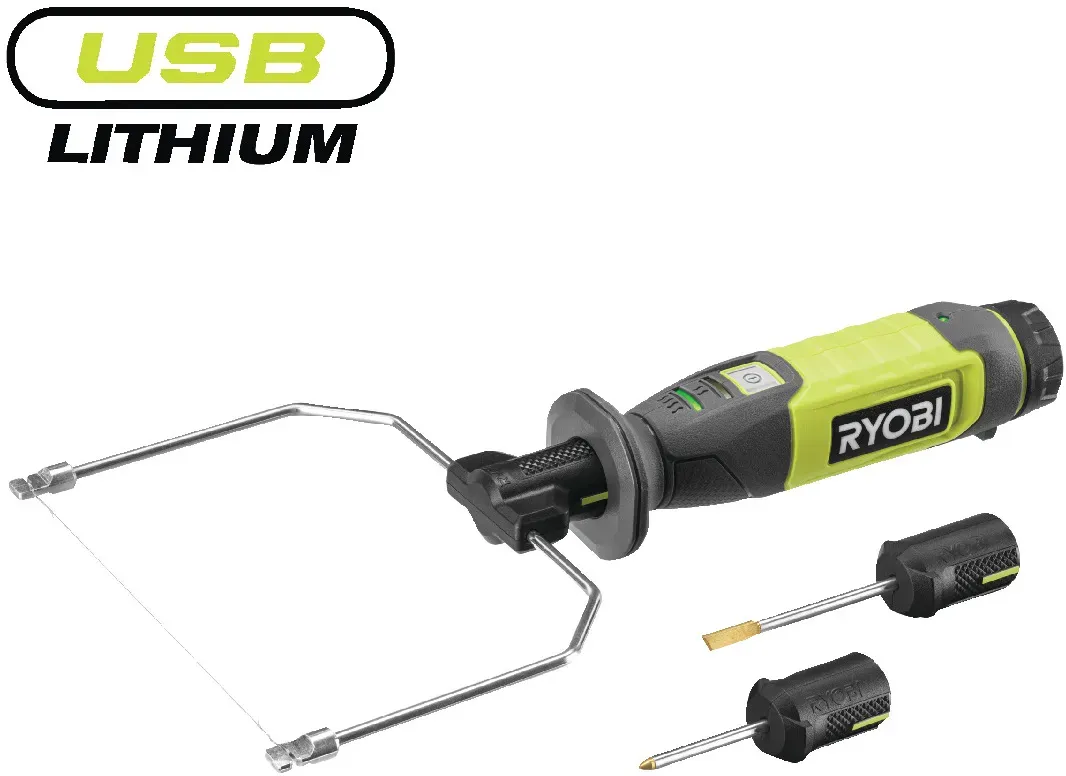 RYOBI 4 V USB Akku-Heißdrahtschneider, 270° Betriebstemperatur, ohne Akku und Ladegerät