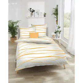 KAEPPEL Motion Wellenlinien Orange 155 x 220 cm + 2 x 80 x 80 cm