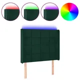 vidaXL LED Kopfteil Dunkelgrün 93x16x118/128 cm Samt