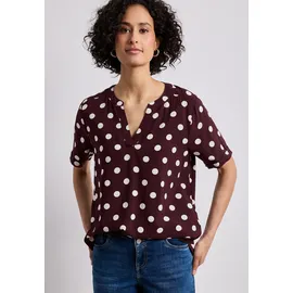 STREET ONE Kurzarmbluse mit allover Punkteprint Rot 38