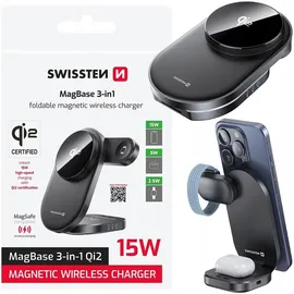 Swissten MagBase 3-in-1 Schwarz